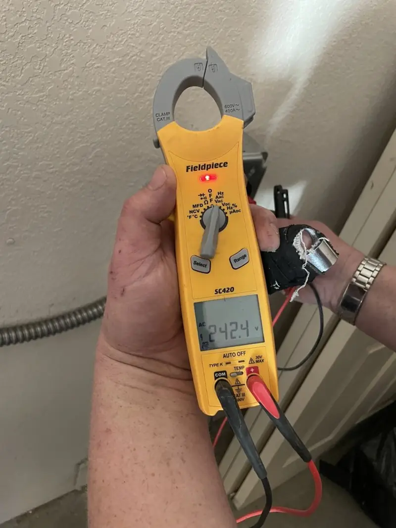 Voltage testing with clamp meter during Hot Tub / Pool Electrical Wiring in Gladstone